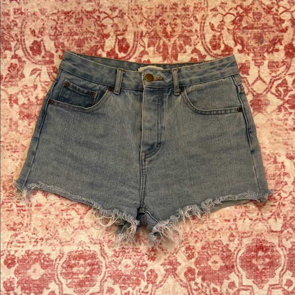 Forever 21 Pants - Forever 21 Light Blue High-Rise Denim Cutoff Shorts